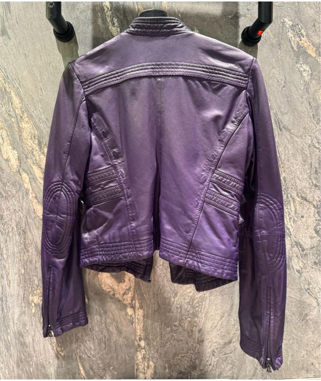 DIESEL Фиолетовая кожаная куртка, фото 2