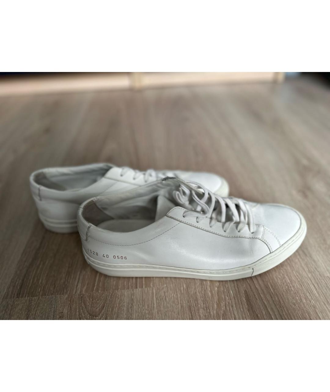 COMMON PROJECTS Белые кожаные низкие кроссовки / кеды, фото 4