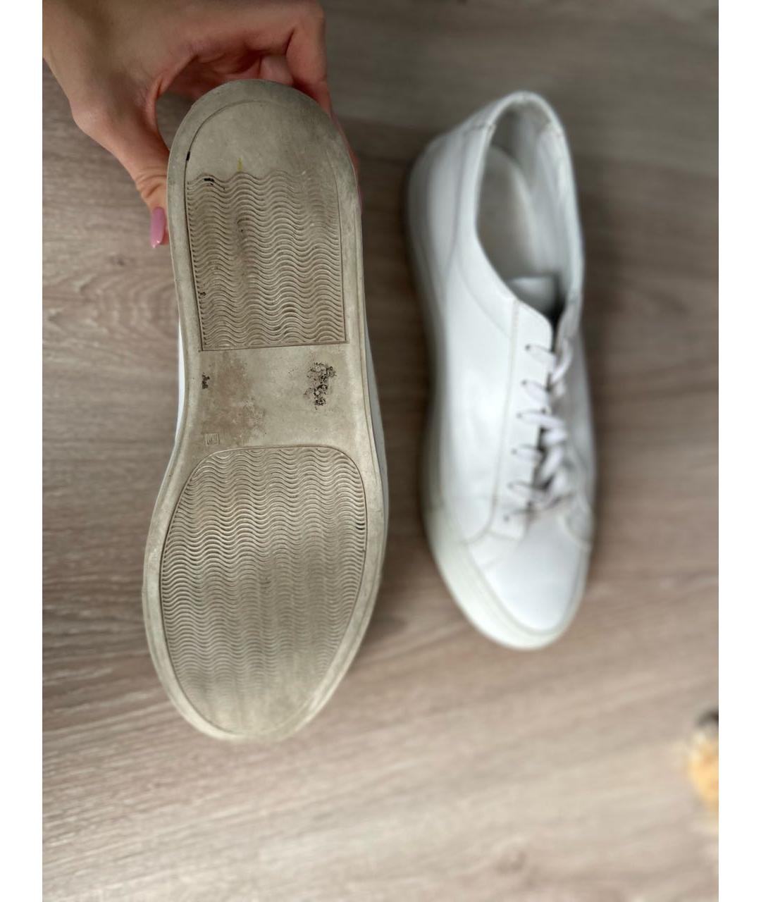 COMMON PROJECTS Белые кожаные низкие кроссовки / кеды, фото 5