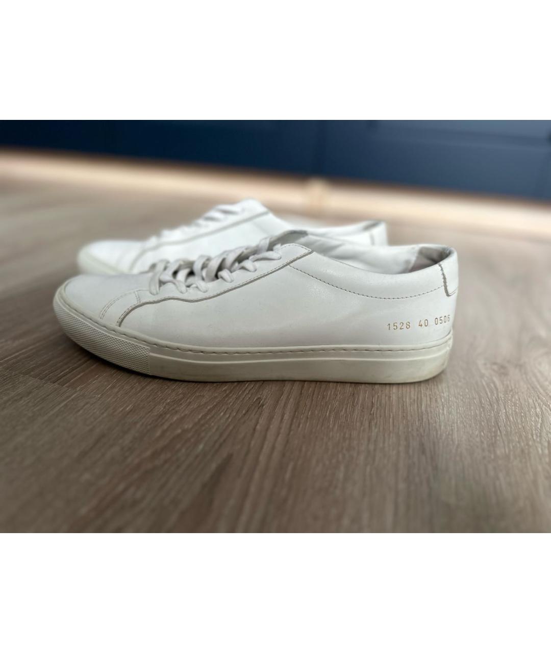 COMMON PROJECTS Белые кожаные низкие кроссовки / кеды, фото 9