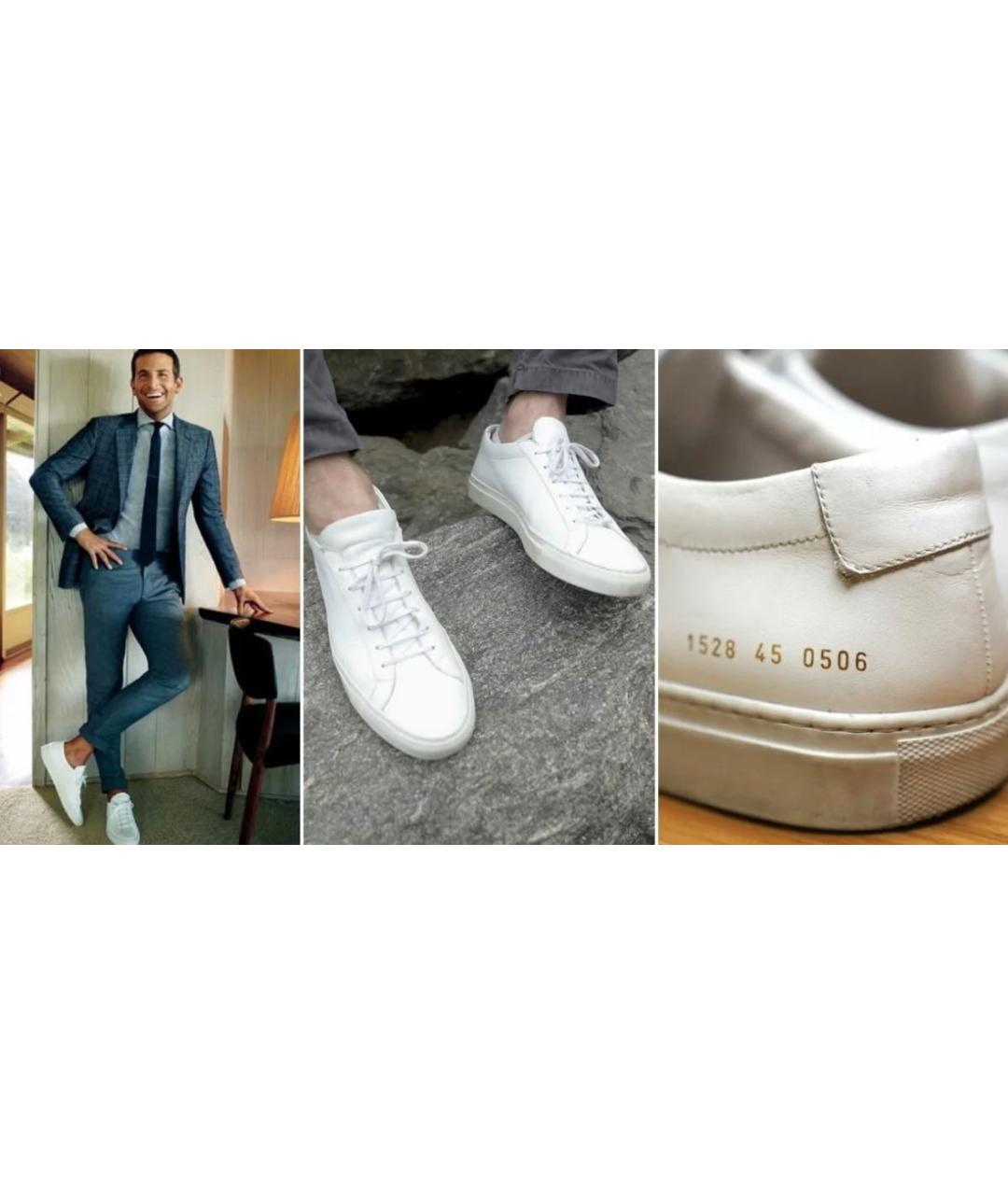 COMMON PROJECTS Белые кожаные низкие кроссовки / кеды, фото 6
