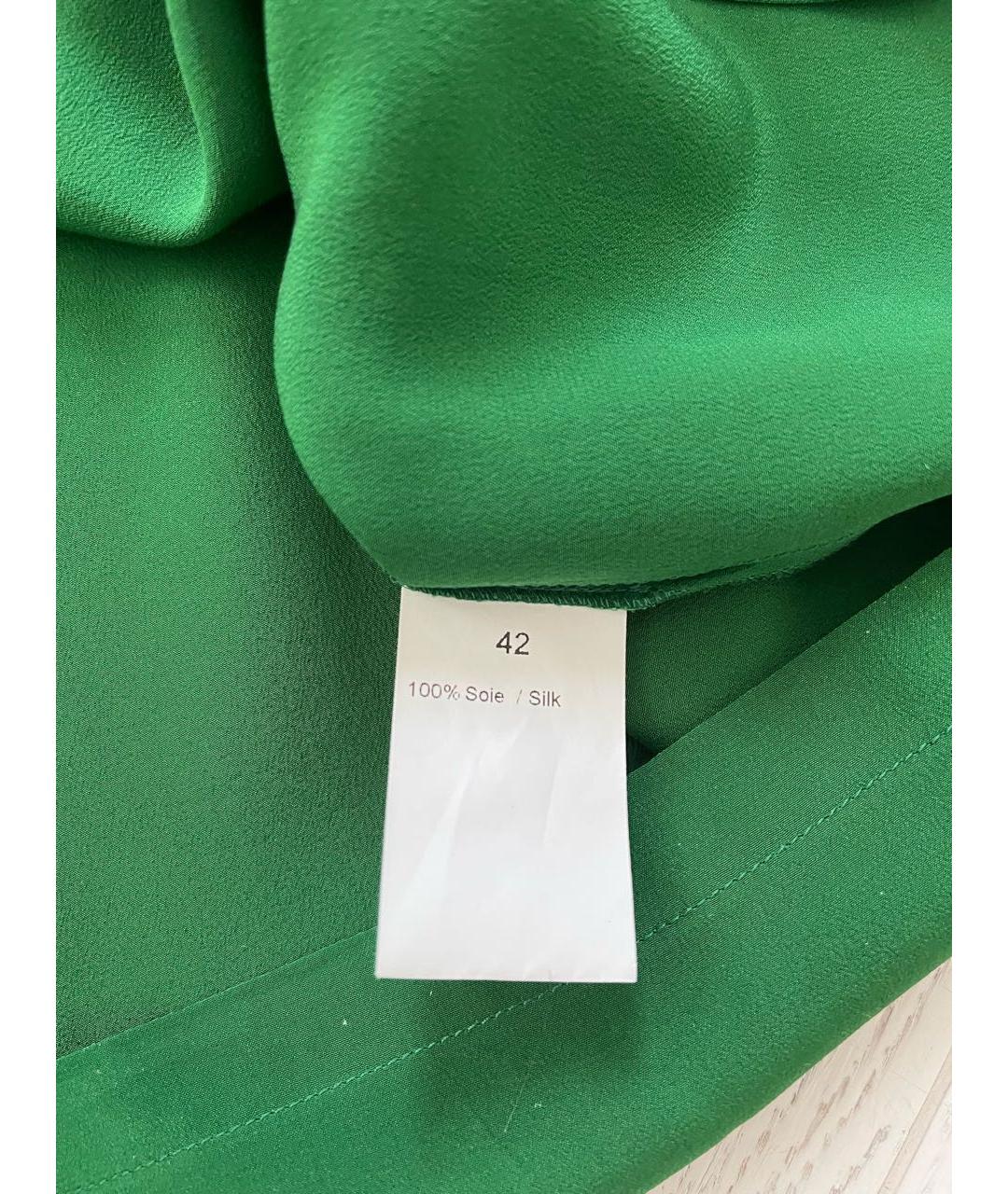 SONIA RYKIEL Зеленая шелковая блузы, фото 6
