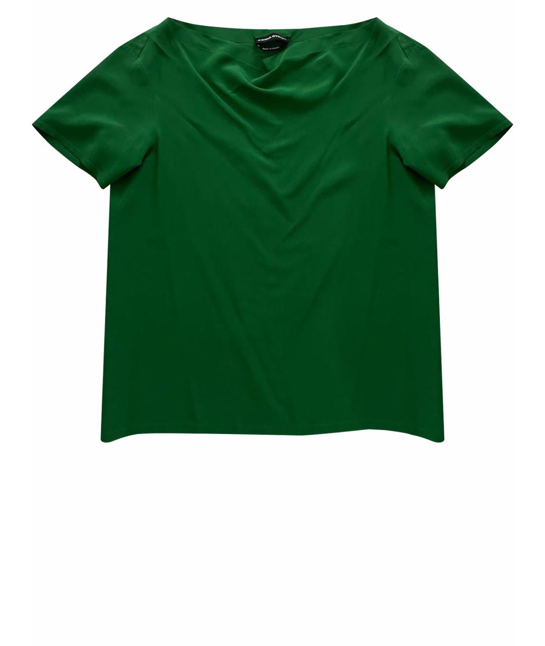 SONIA RYKIEL Зеленая шелковая блузы, фото 1