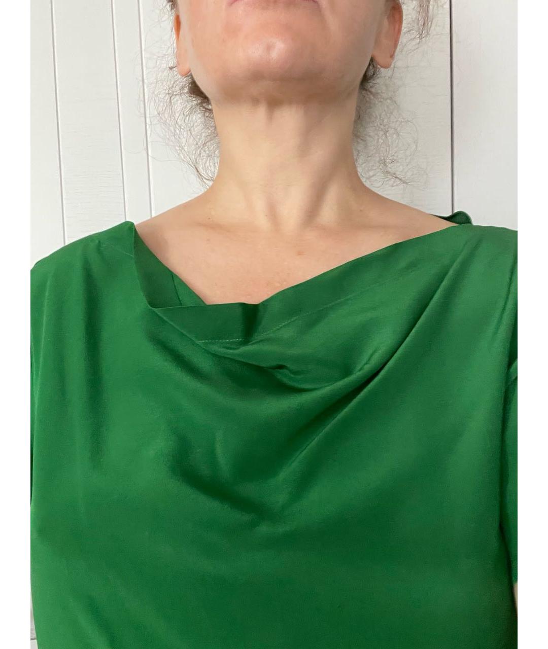 SONIA RYKIEL Зеленая шелковая блузы, фото 8