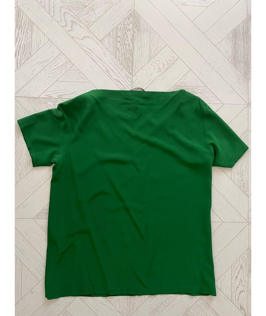 SONIA RYKIEL Зеленая шелковая блузы, фото 2