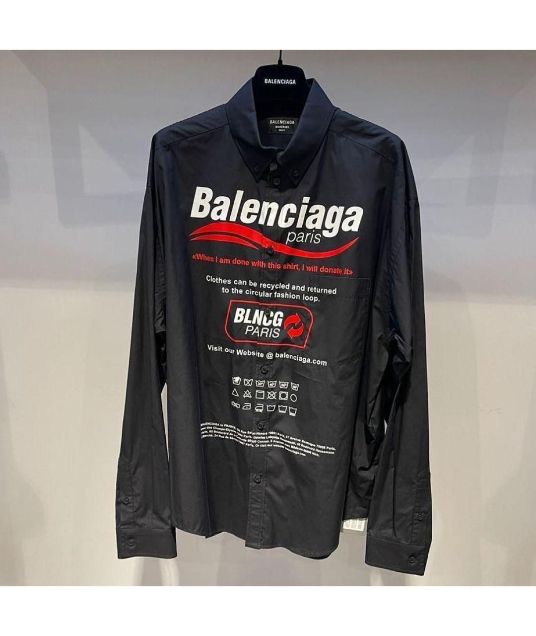 BALENCIAGA Черная кэжуал рубашка, фото 3