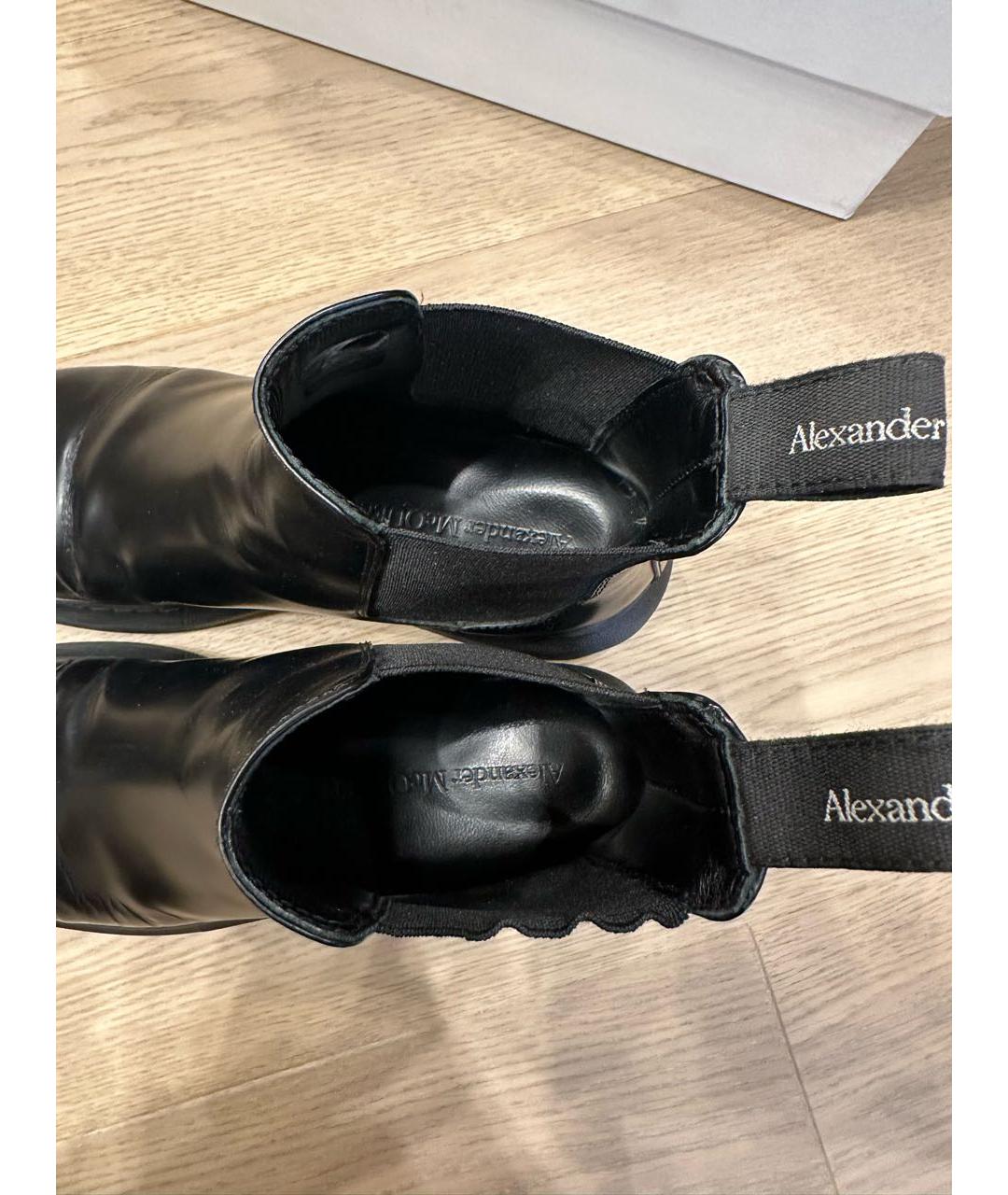 ALEXANDER MCQUEEN Черные кожаные ботинки, фото 3