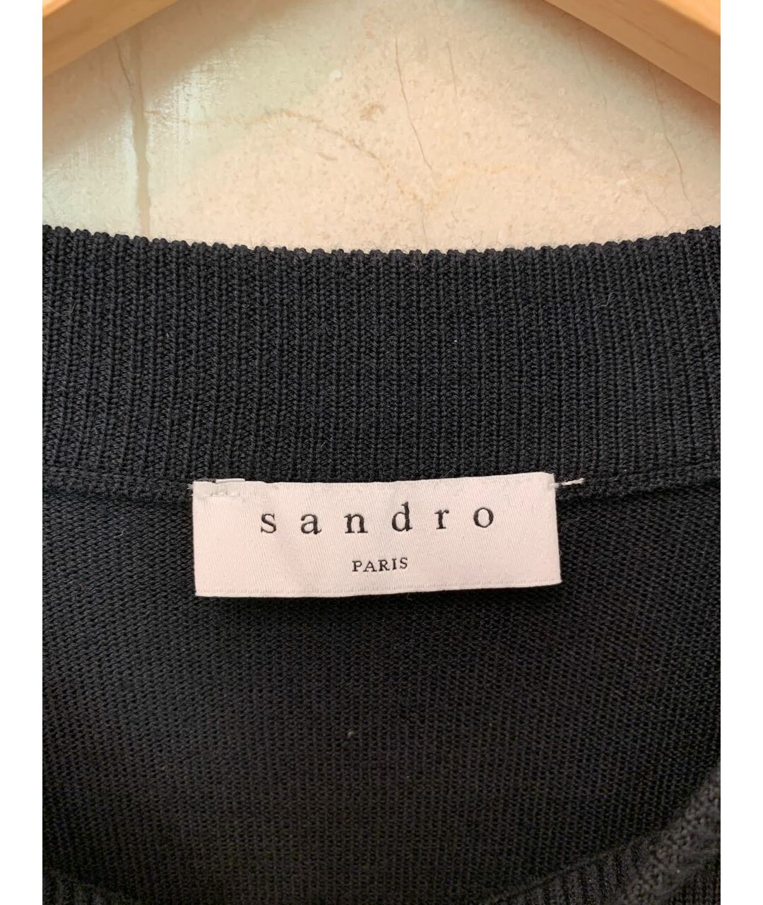 SANDRO Темно-синий шерстяной джемпер / свитер, фото 3