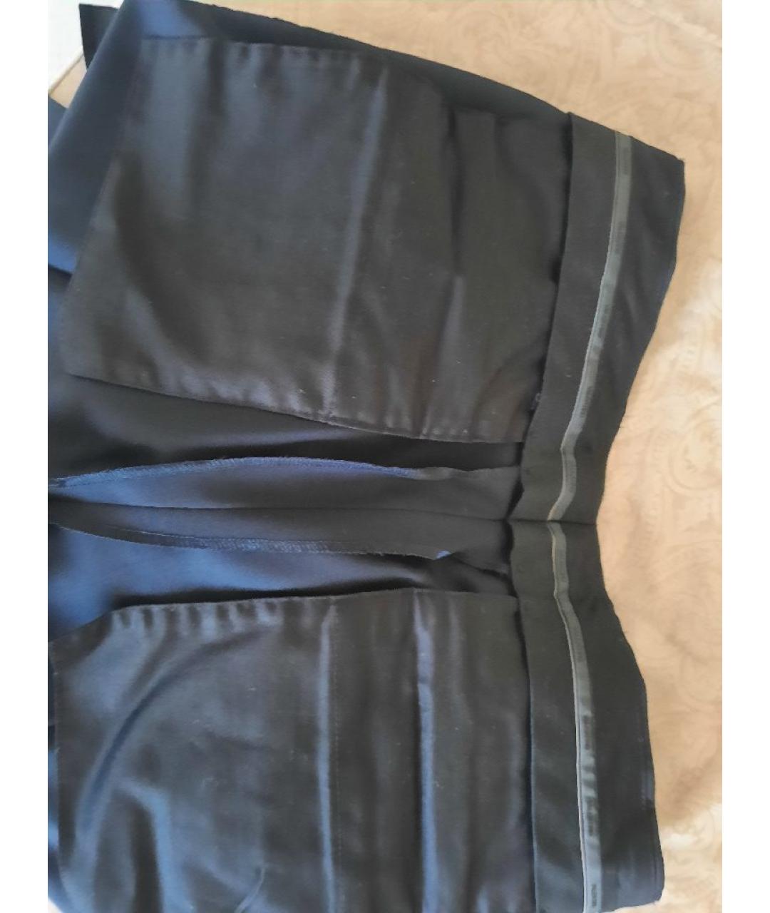 VALENTINO Темно-синие шерстяные классические брюки, фото 3