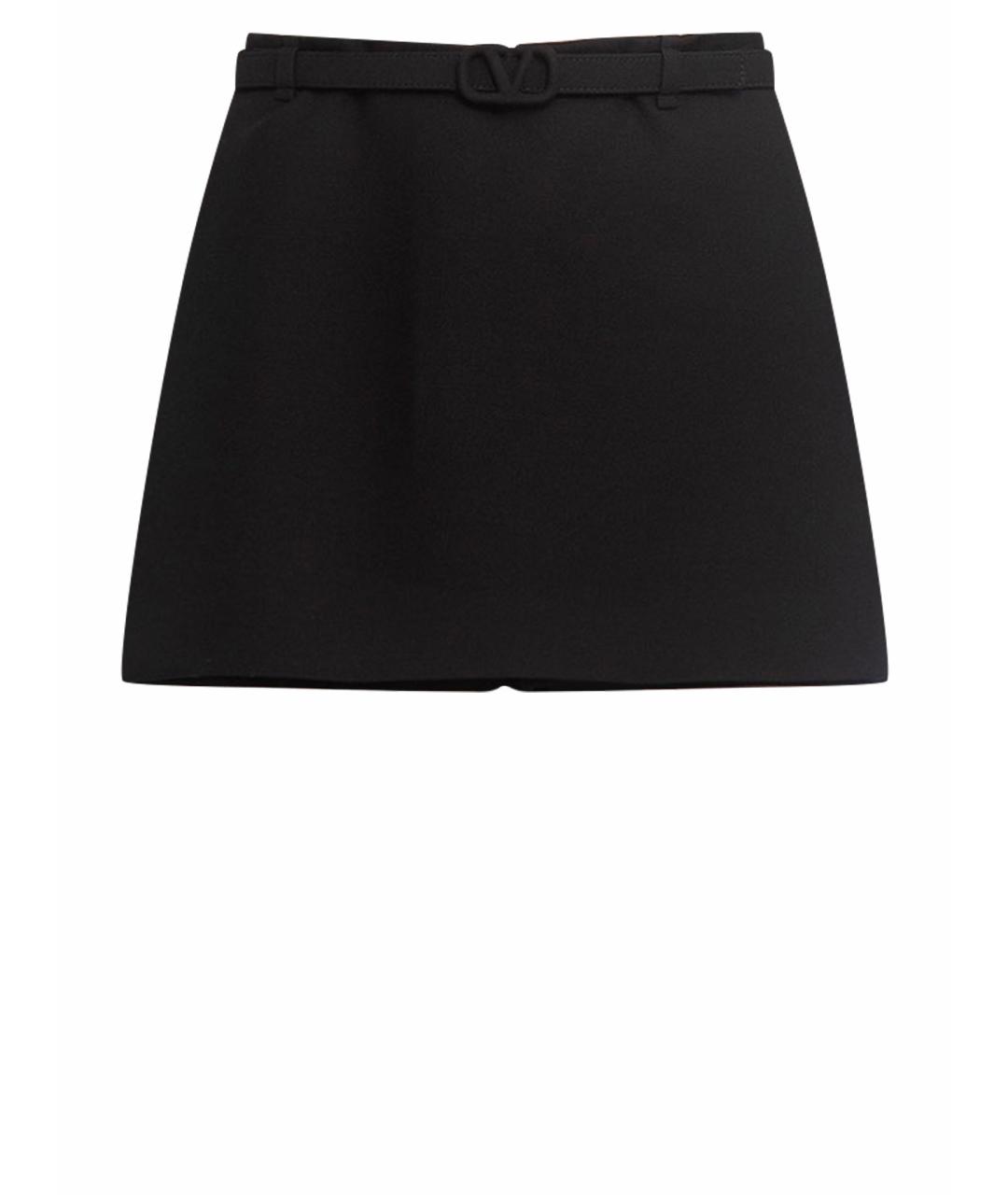 VALENTINO Черная шерстяная юбка-шорты, фото 1