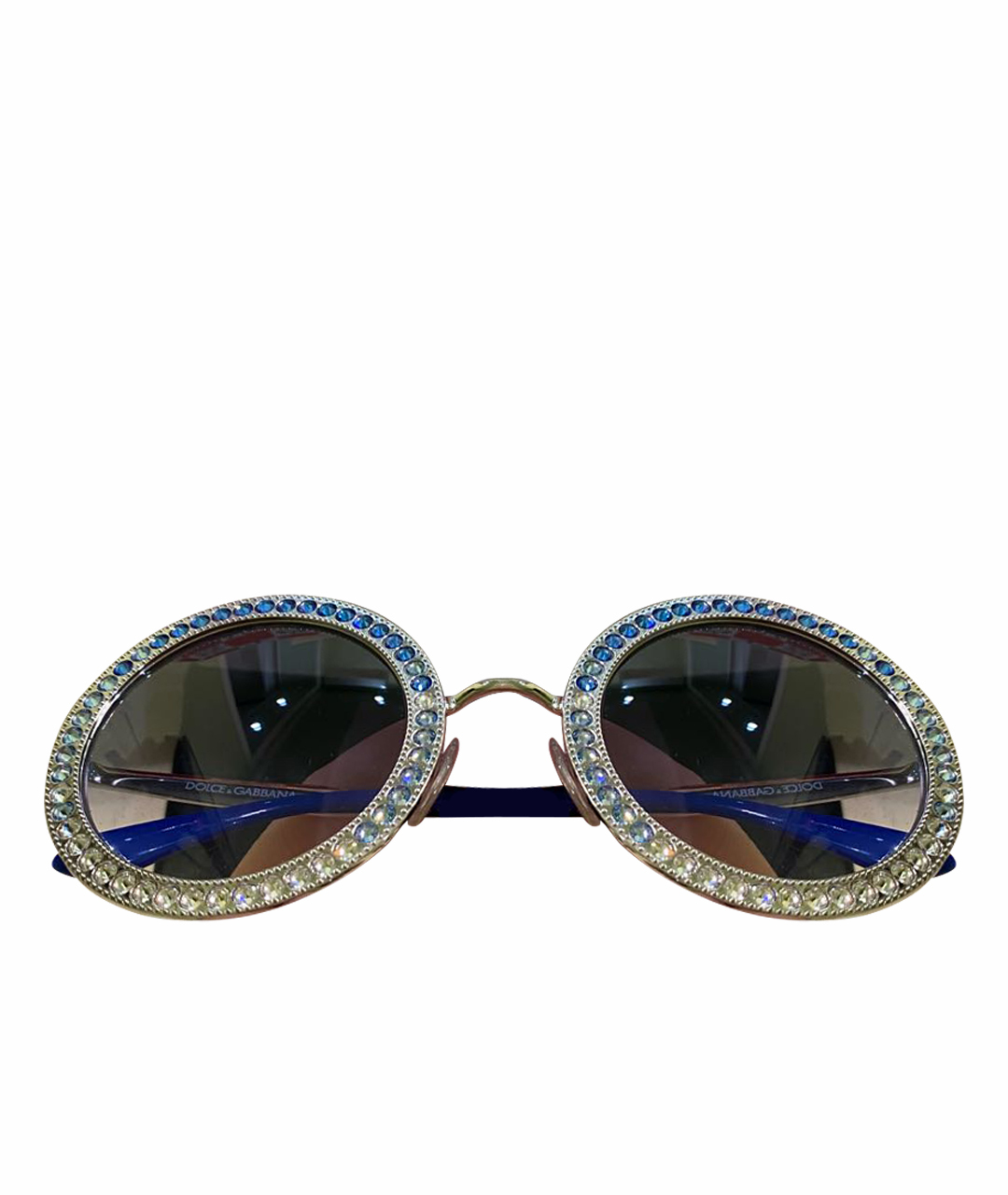 DOLCE&GABBANA Синие металлические солнцезащитные очки, фото 1