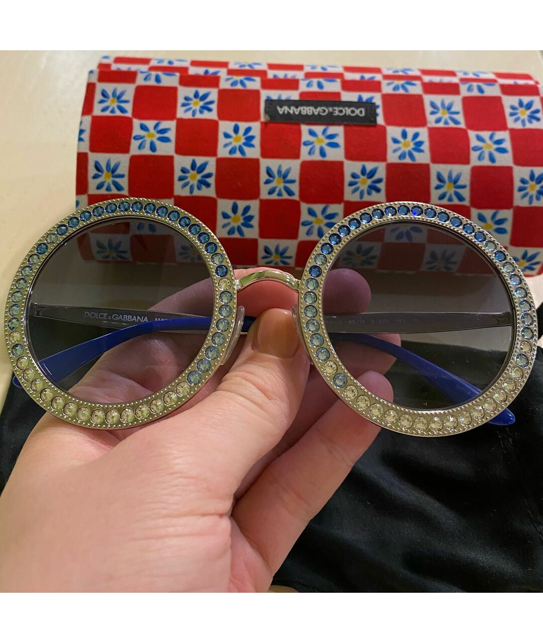 DOLCE&GABBANA Синие металлические солнцезащитные очки, фото 3