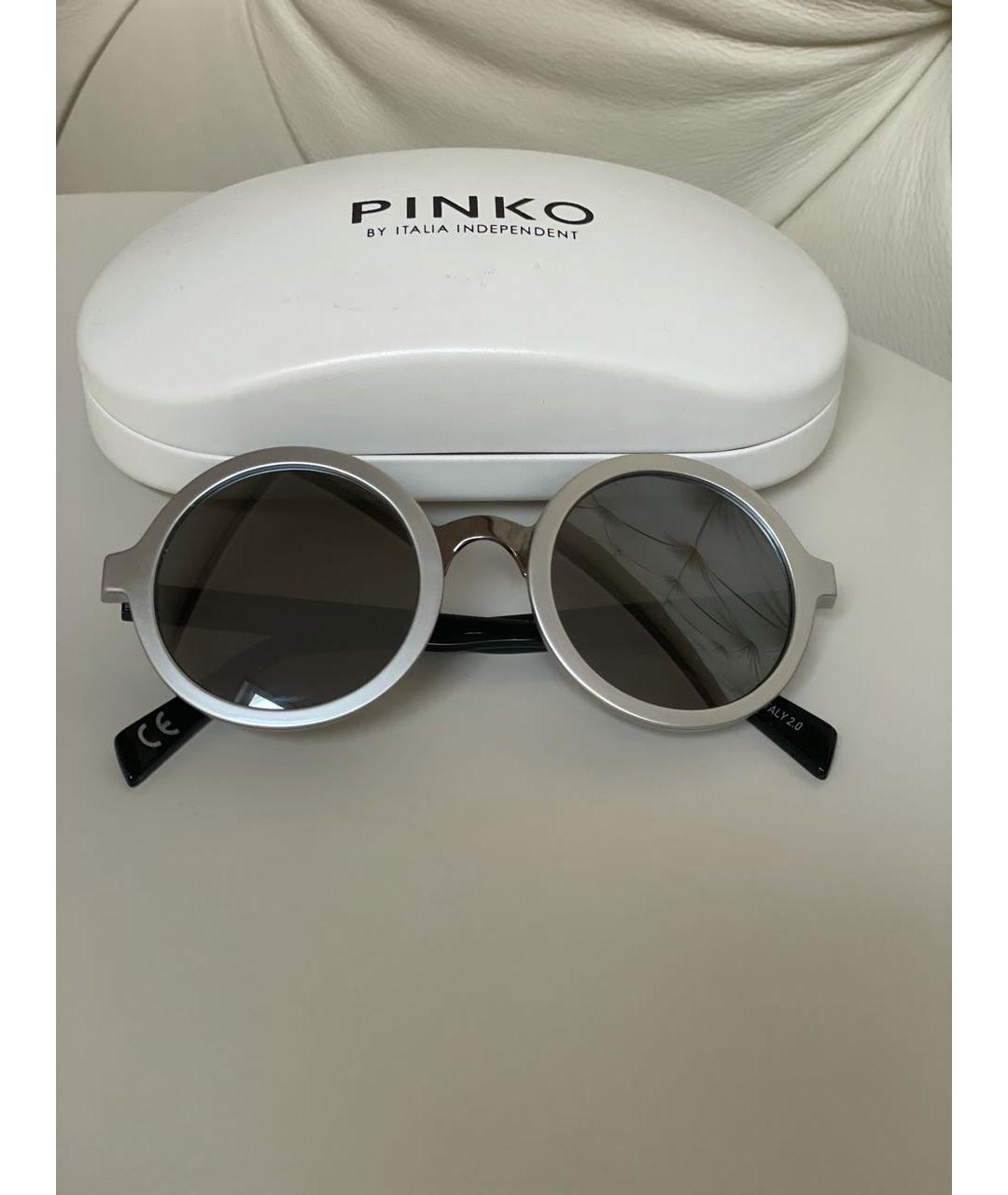 PINKO Серебряные пластиковые солнцезащитные очки, фото 4