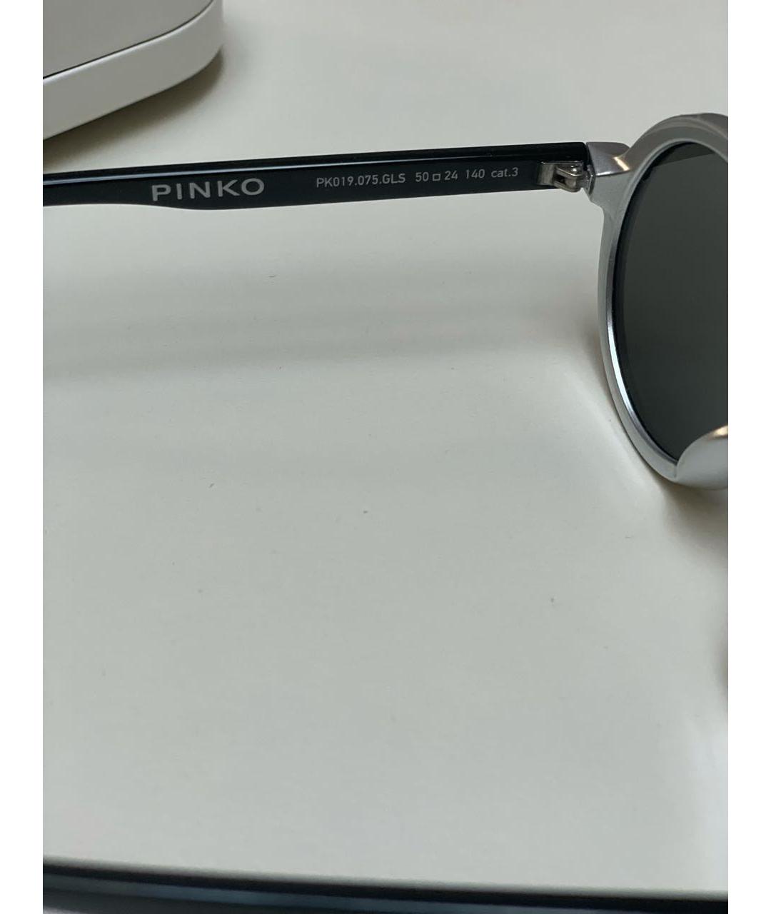 PINKO Серебряные пластиковые солнцезащитные очки, фото 3