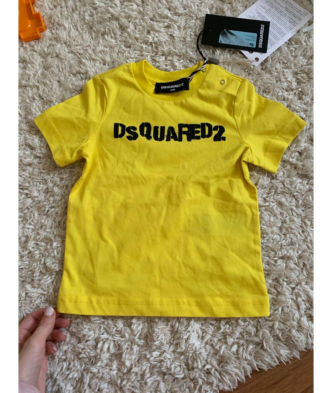 DSQUARED2 KIDS Желтый хлопковый футболка / топ, фото 5