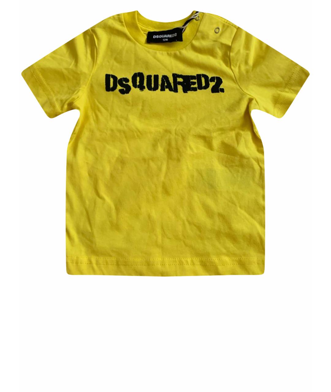 DSQUARED2 KIDS Желтый хлопковый футболка / топ, фото 1
