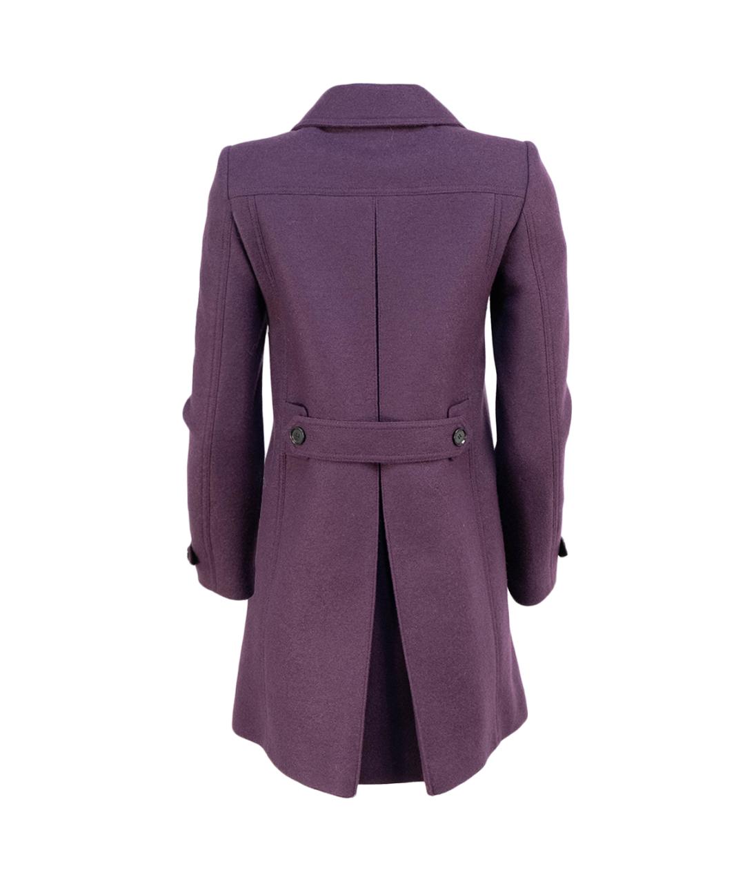 BURBERRY Фиолетовое шерстяное пальто, фото 2