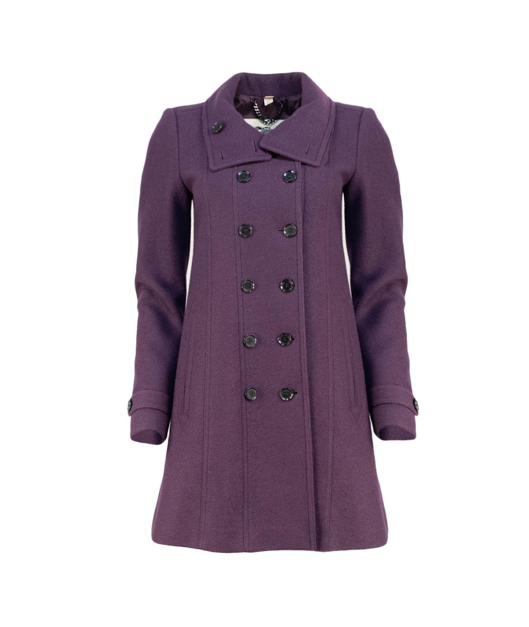 BURBERRY Фиолетовое шерстяное пальто, фото 1