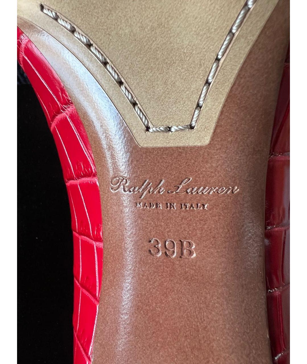 RALPH LAUREN Красные туфли из экзотической кожи, фото 7