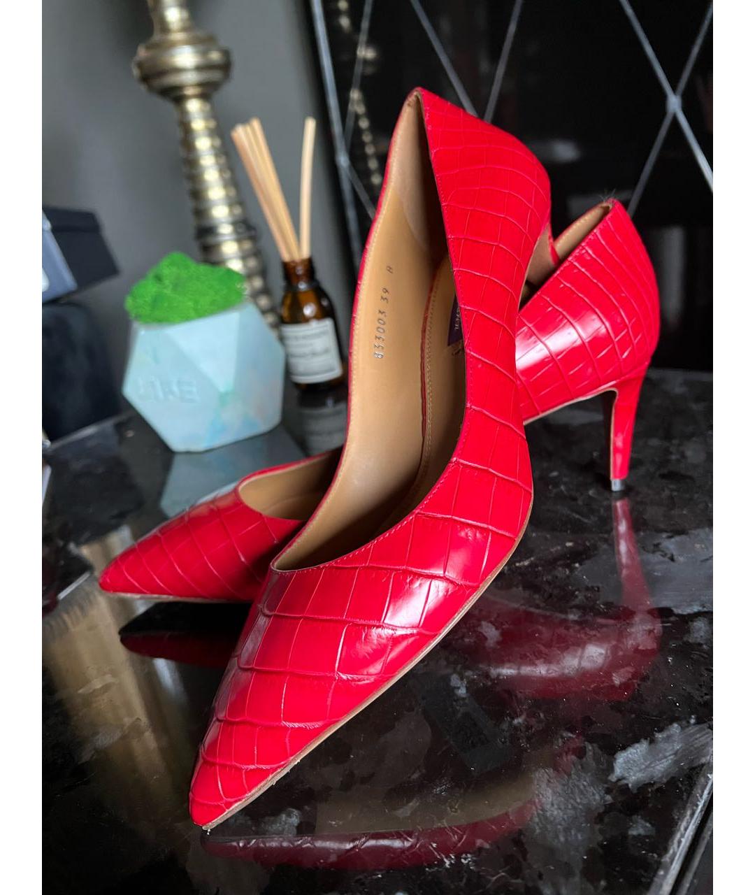 RALPH LAUREN Красные туфли из экзотической кожи, фото 2