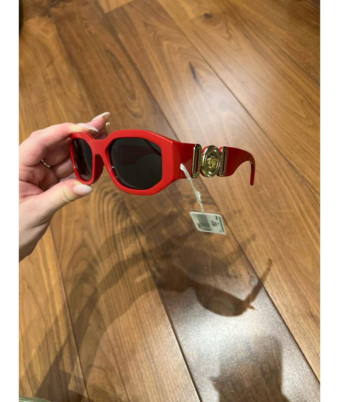 VERSACE Красные пластиковые солнцезащитные очки, фото 2