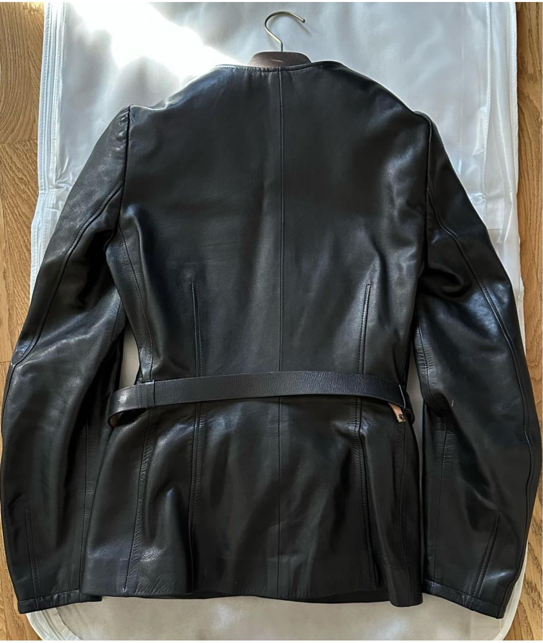 GUCCI Черная кожаная куртка, фото 2