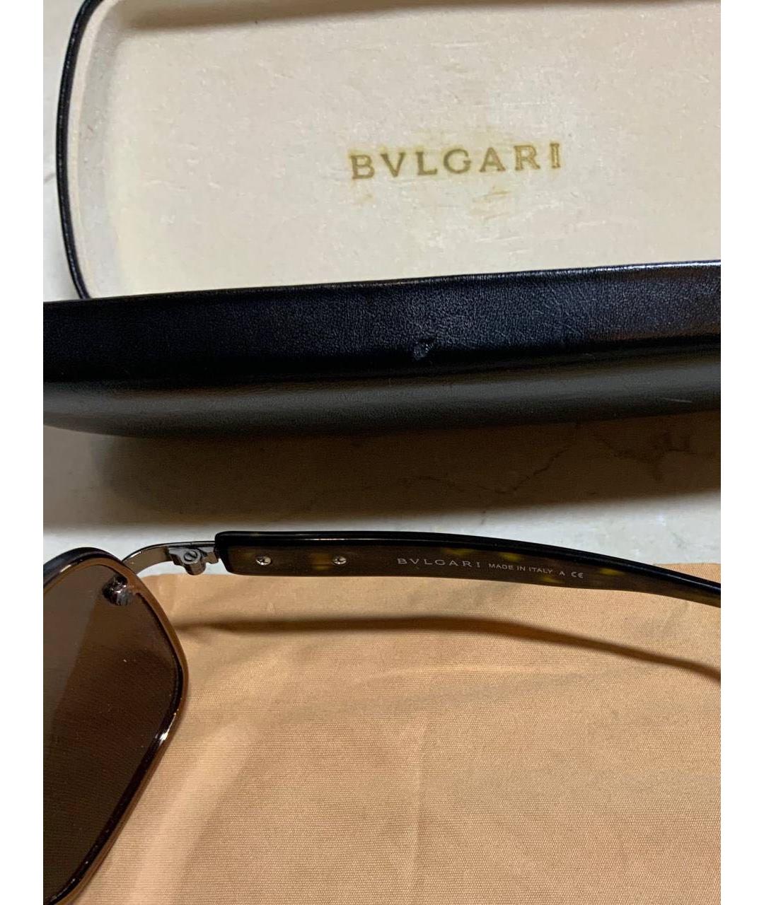 BVLGARI Коричневые пластиковые солнцезащитные очки, фото 6