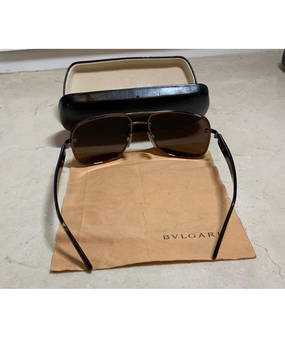 BVLGARI Коричневые пластиковые солнцезащитные очки, фото 5