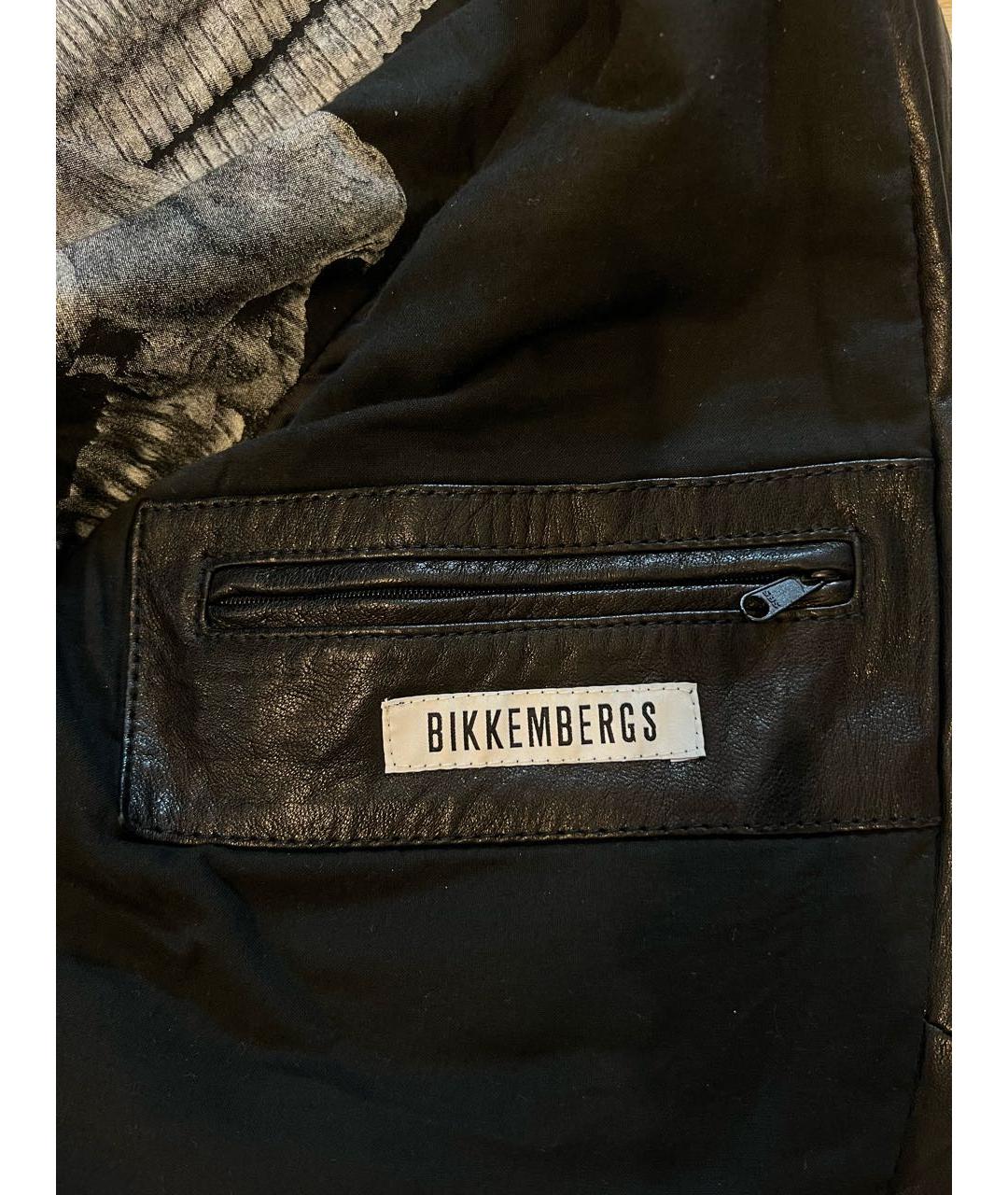 BIKKEMBERGS Черная кожаная куртка, фото 7