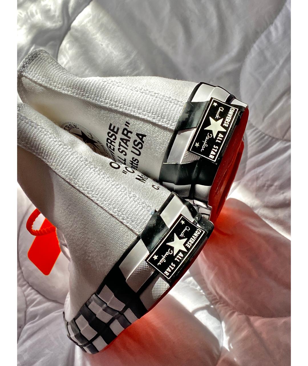 CONVERSE Белые текстильные высокие кроссовки / кеды, фото 4