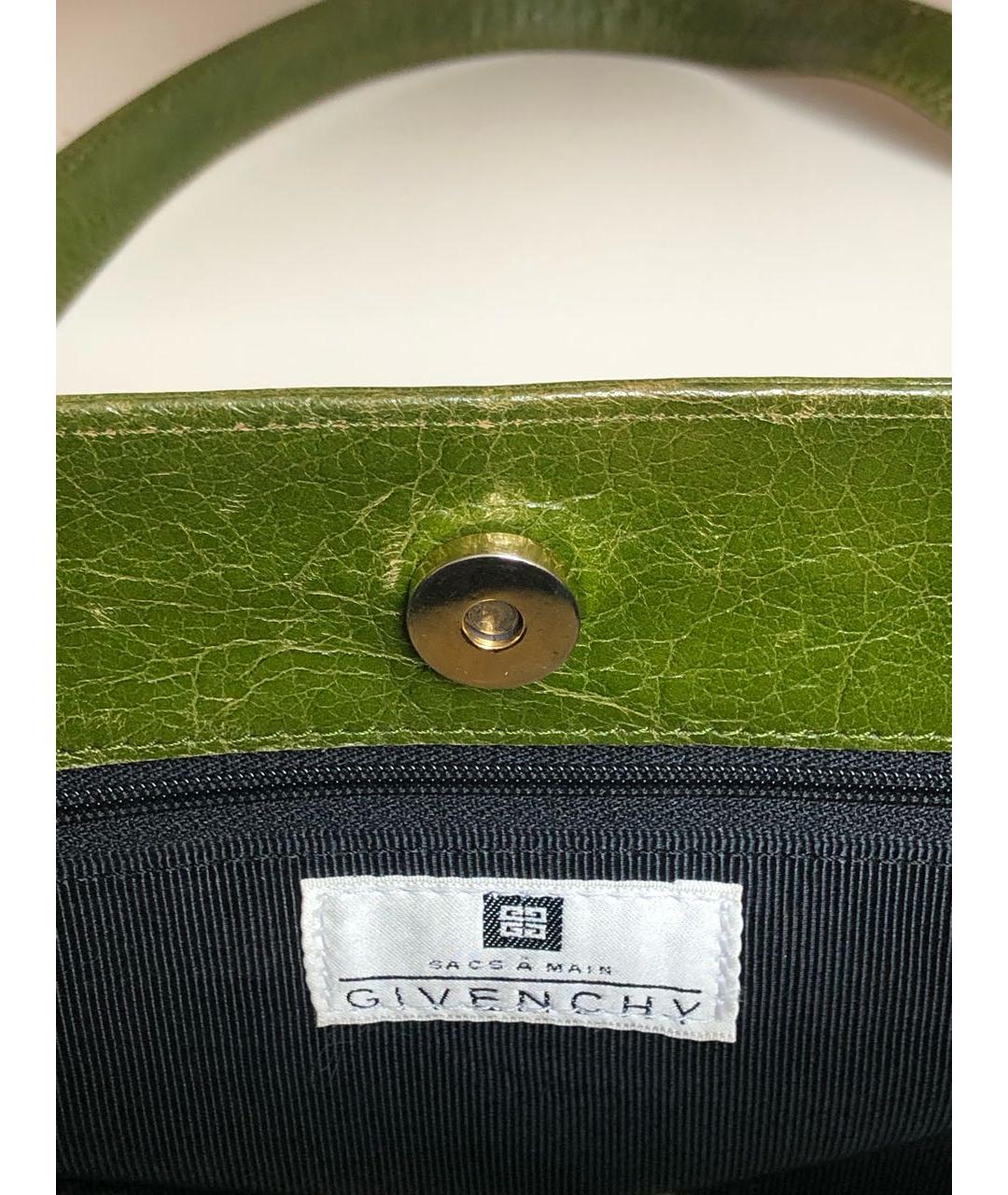 GIVENCHY VINTAGE Зеленая кожаная сумка тоут, фото 6