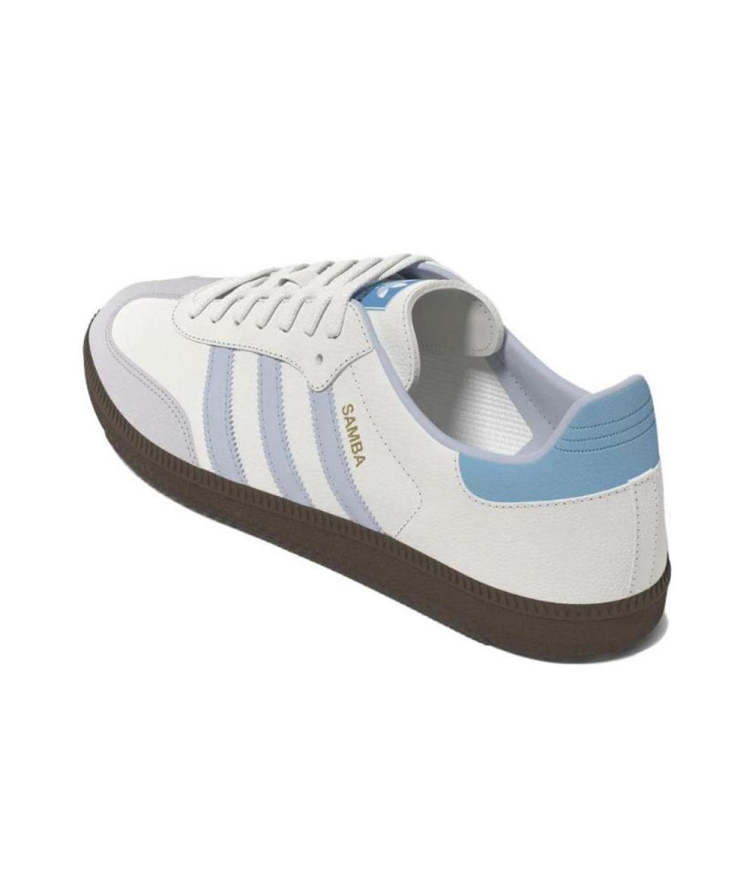ADIDAS Голубые кожаные кроссовки, фото 3