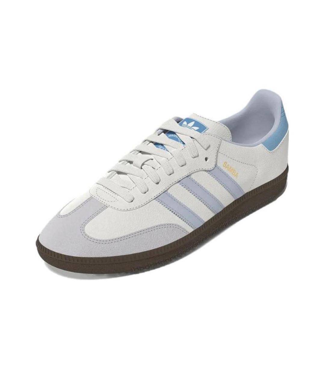 ADIDAS Голубые кожаные кроссовки, фото 2