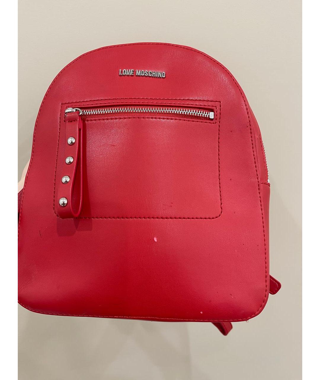 LOVE MOSCHINO Красный рюкзак из искусственной кожи, фото 7
