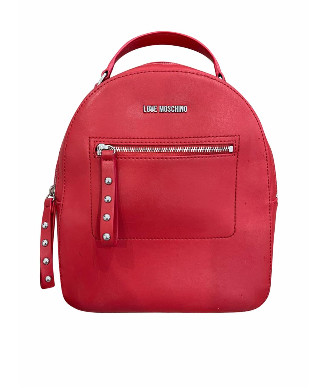 LOVE MOSCHINO Красный рюкзак из искусственной кожи, фото 1