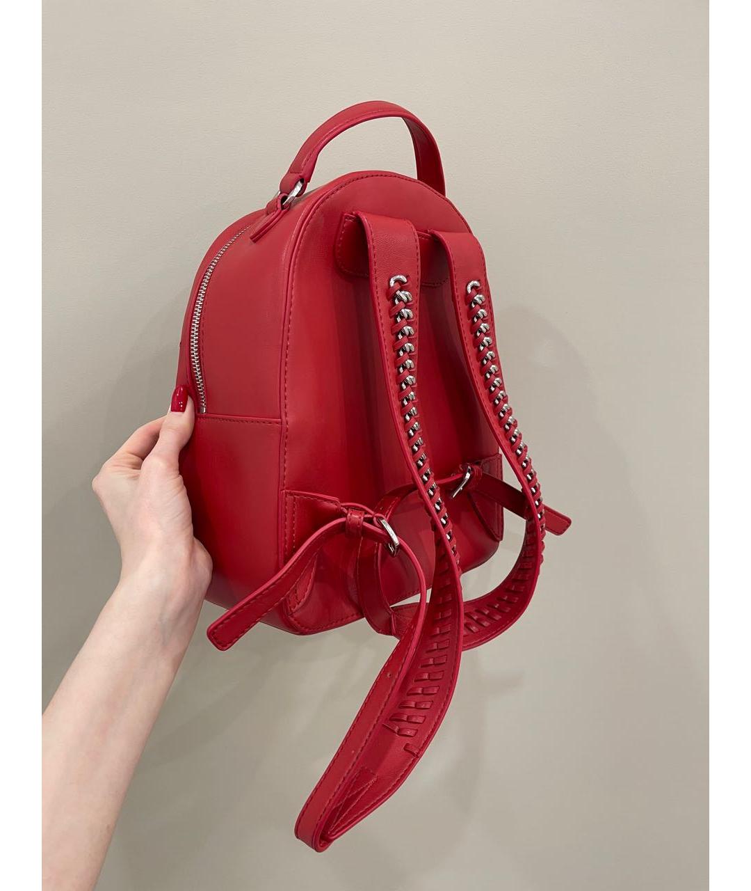 LOVE MOSCHINO Красный рюкзак из искусственной кожи, фото 4