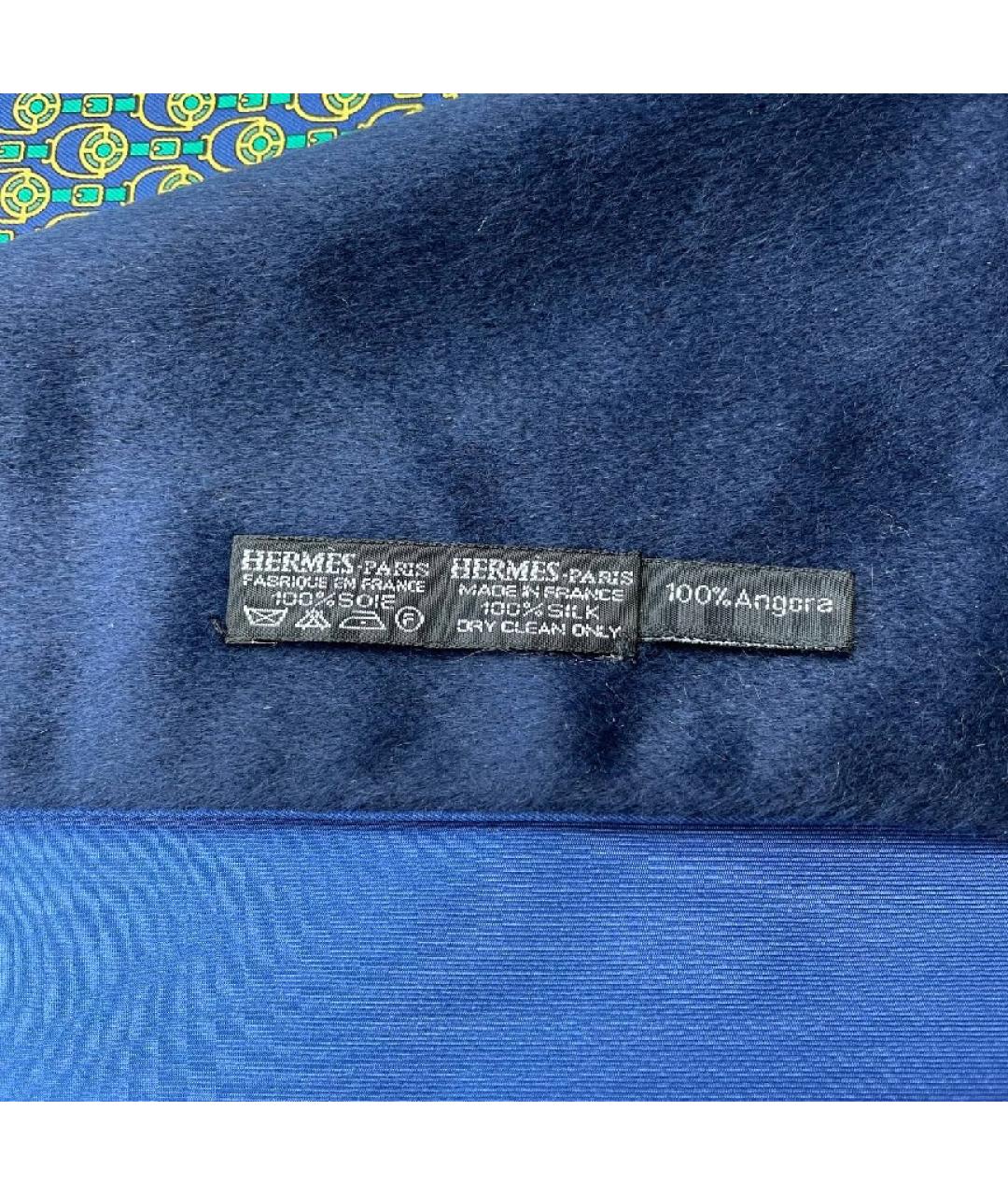 HERMES PRE-OWNED Синий шерстяной шарф, фото 4