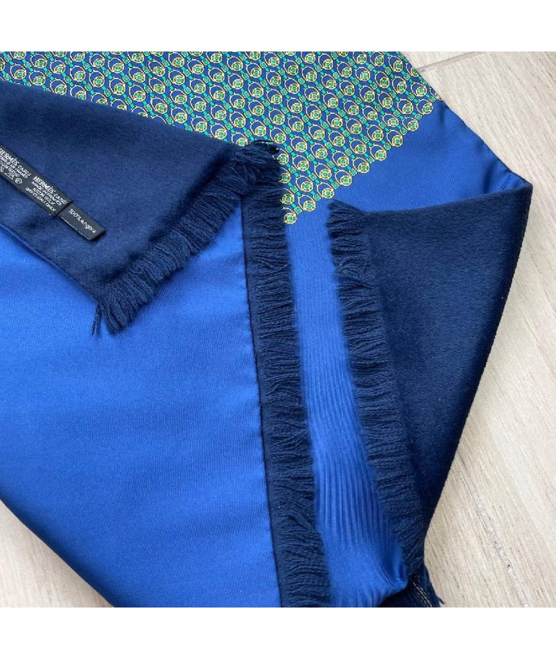 HERMES PRE-OWNED Синий шерстяной шарф, фото 3