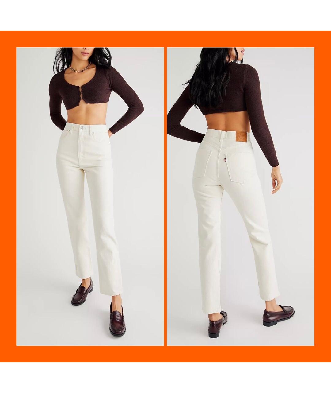 LEVI'S Белые хлопковые джинсы слим, фото 8