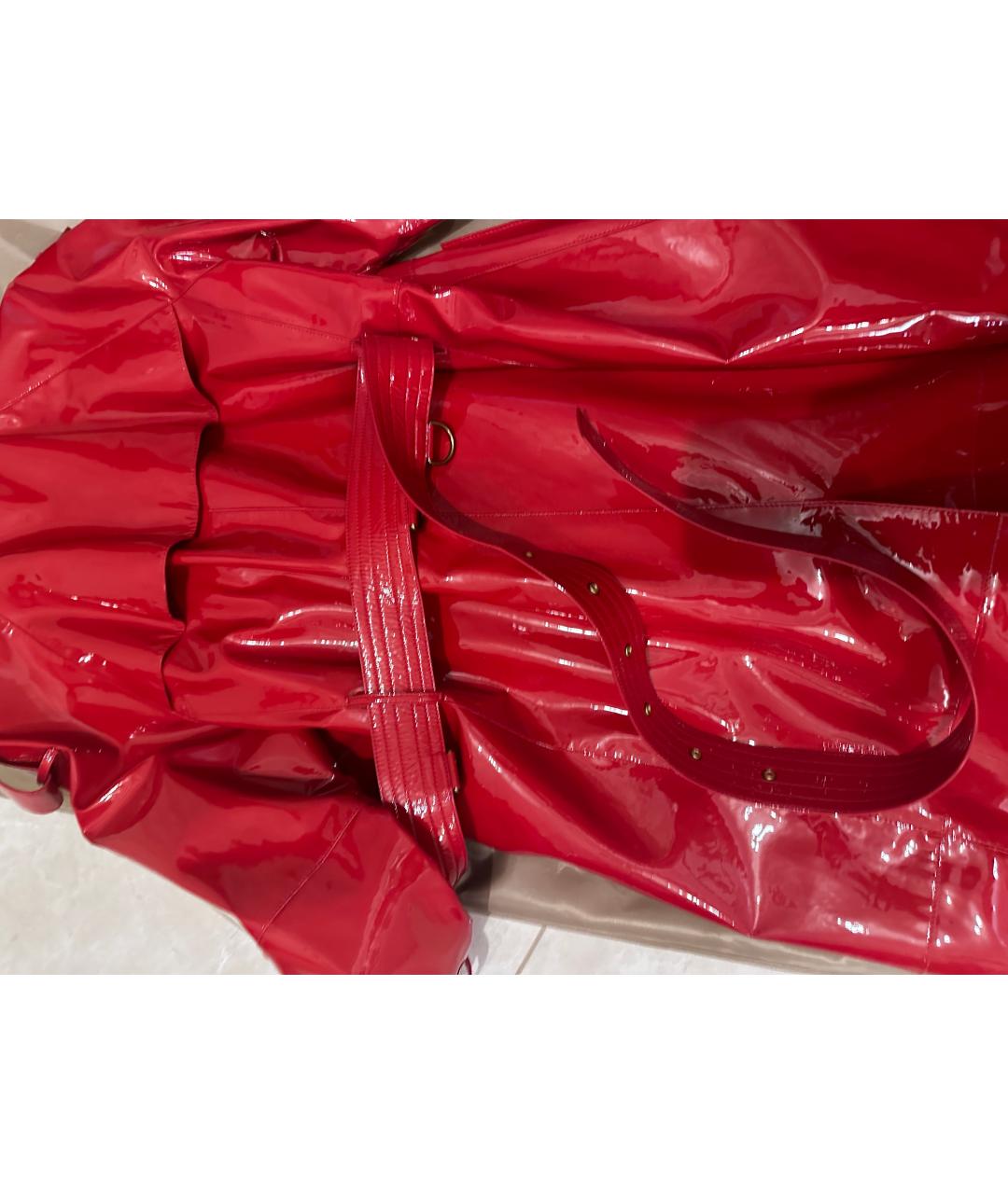 BURBERRY Красный кожаный тренч/плащ, фото 7