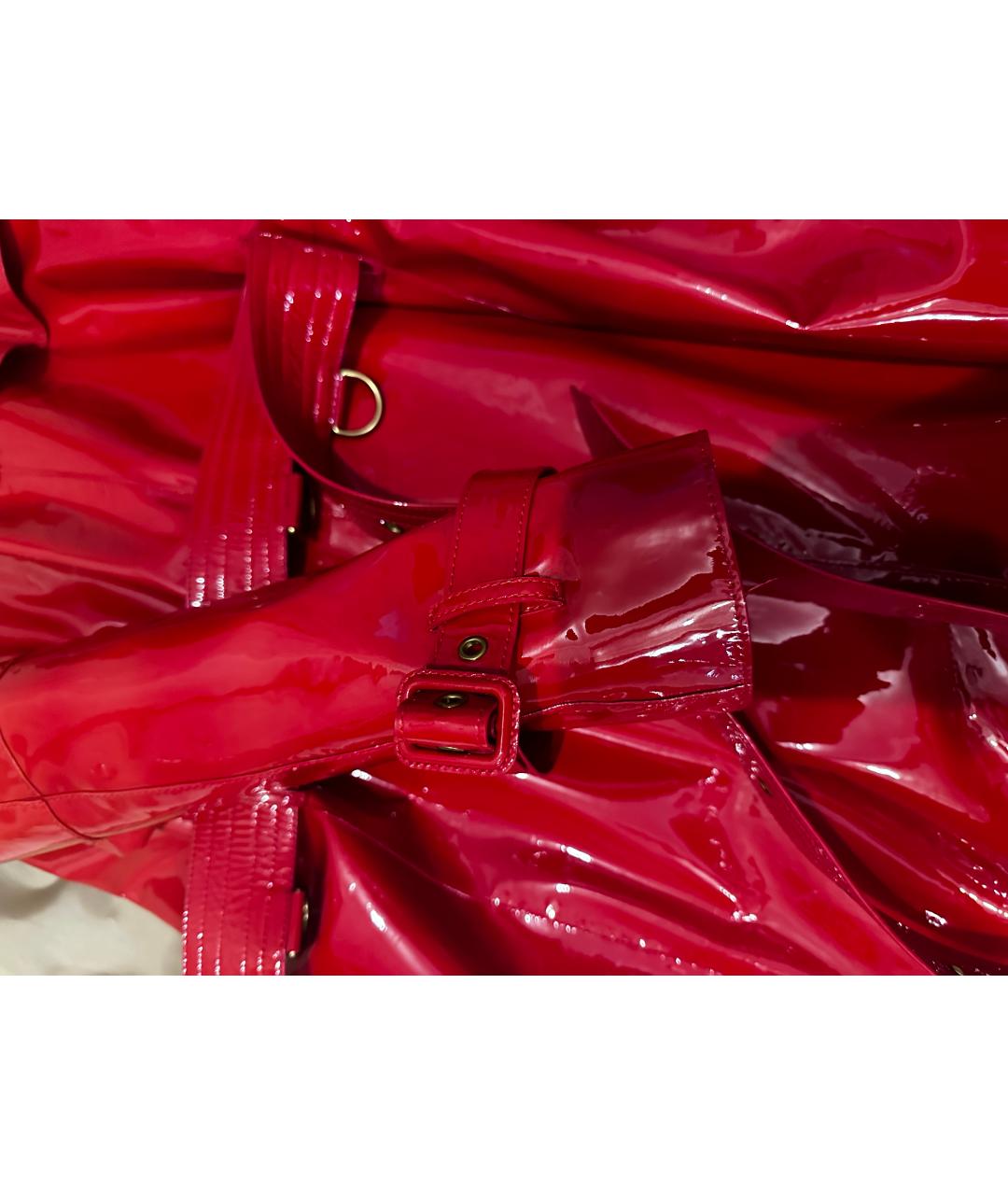 BURBERRY Красный кожаный тренч/плащ, фото 5