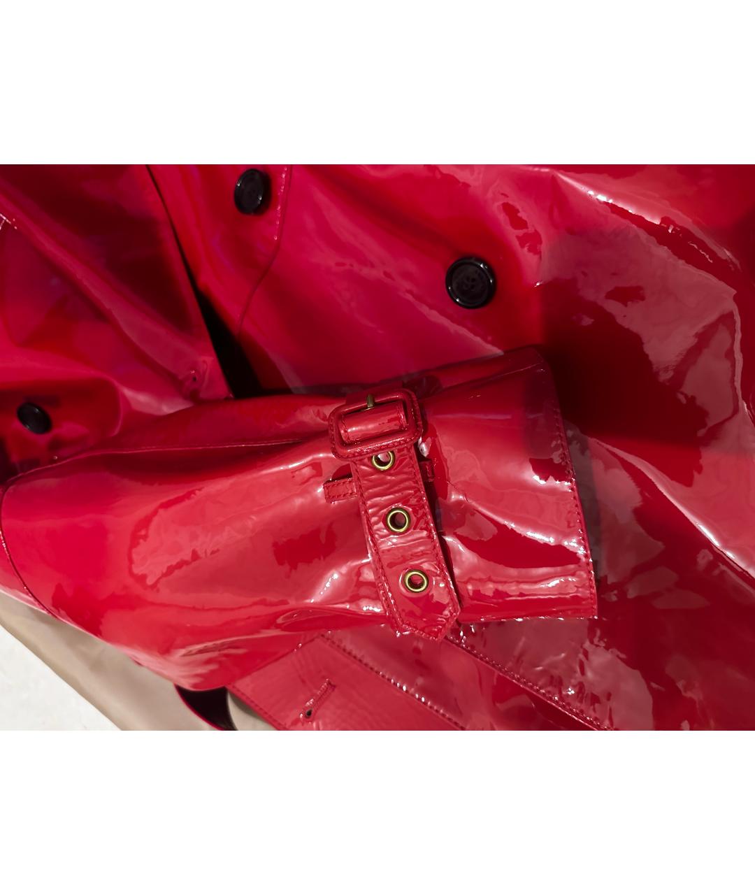 BURBERRY Красный кожаный тренч/плащ, фото 8