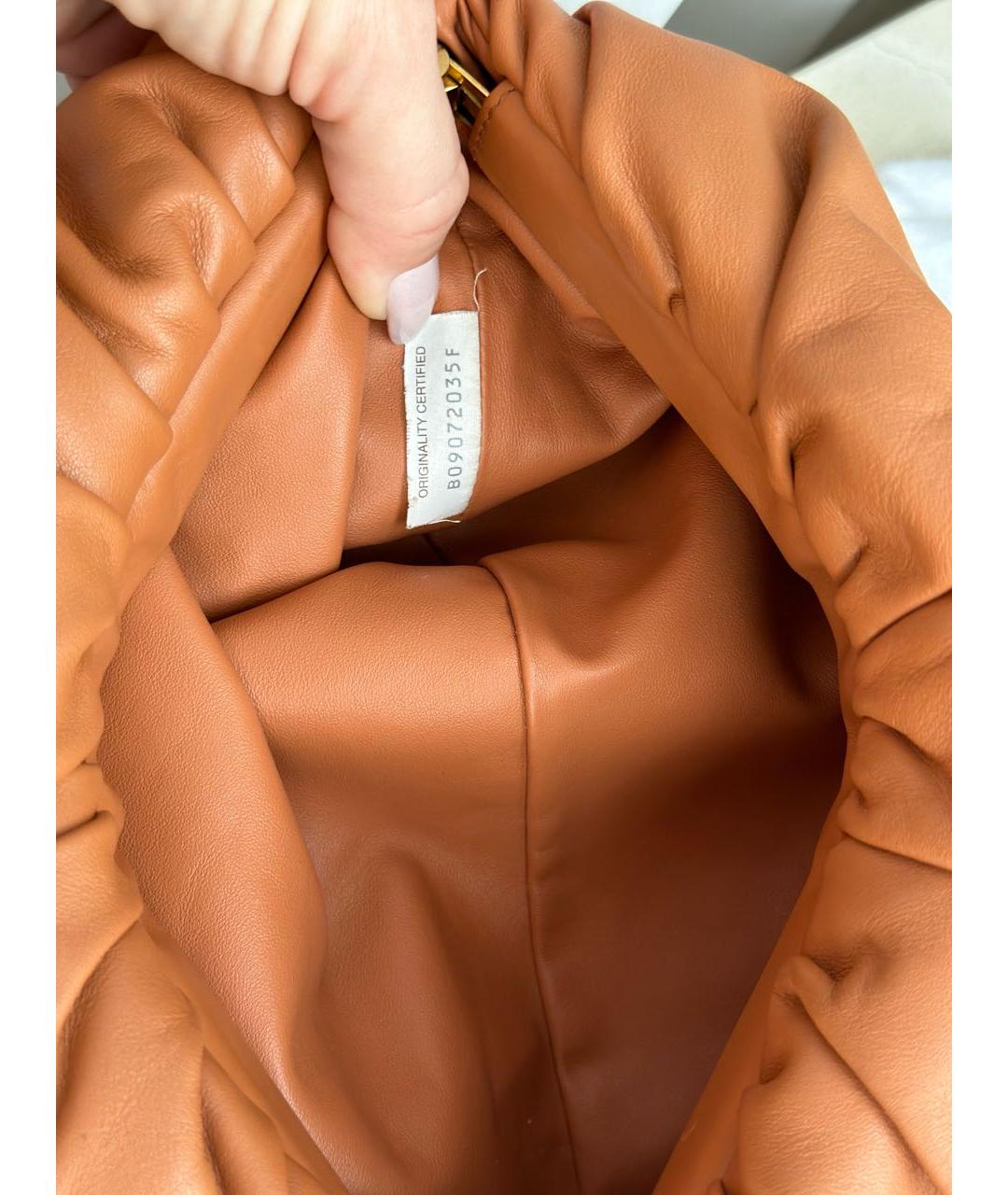 BOTTEGA VENETA Оранжевая кожаная сумка через плечо, фото 4