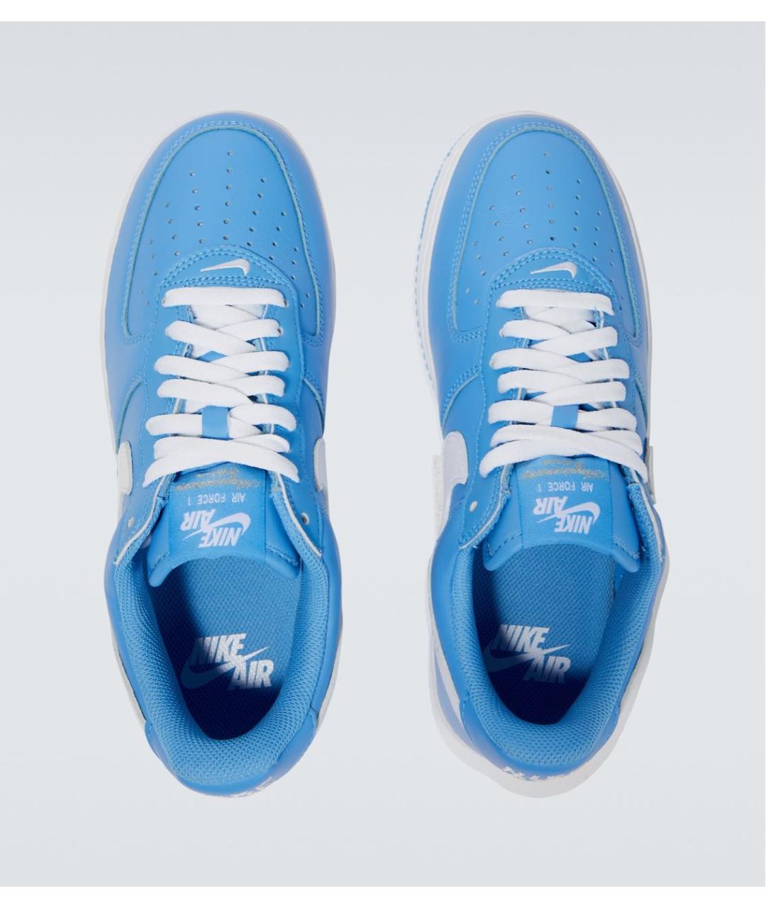 NIKE Голубые кожаные высокие кроссовки / кеды, фото 3