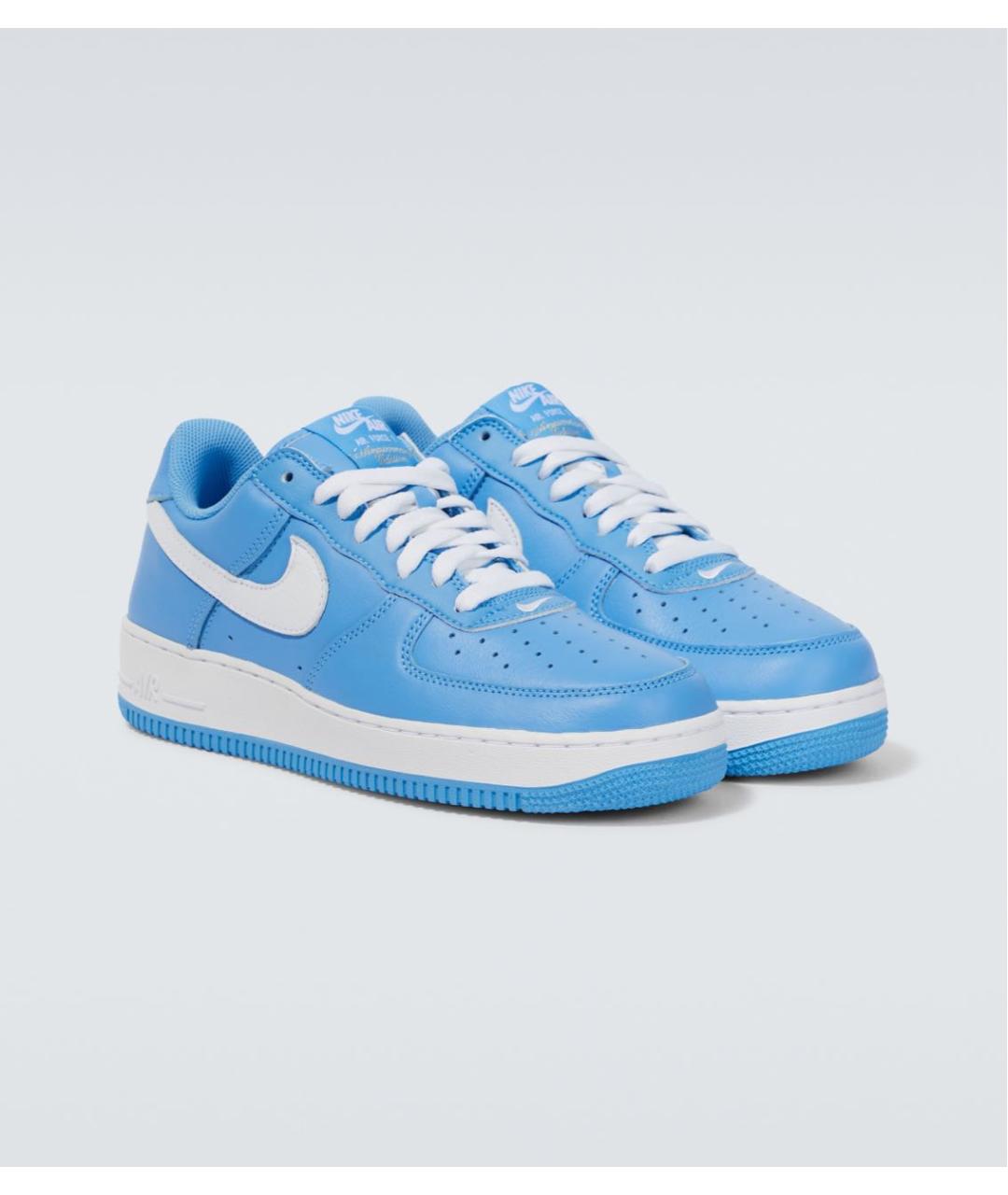 NIKE Голубые кожаные высокие кроссовки / кеды, фото 4