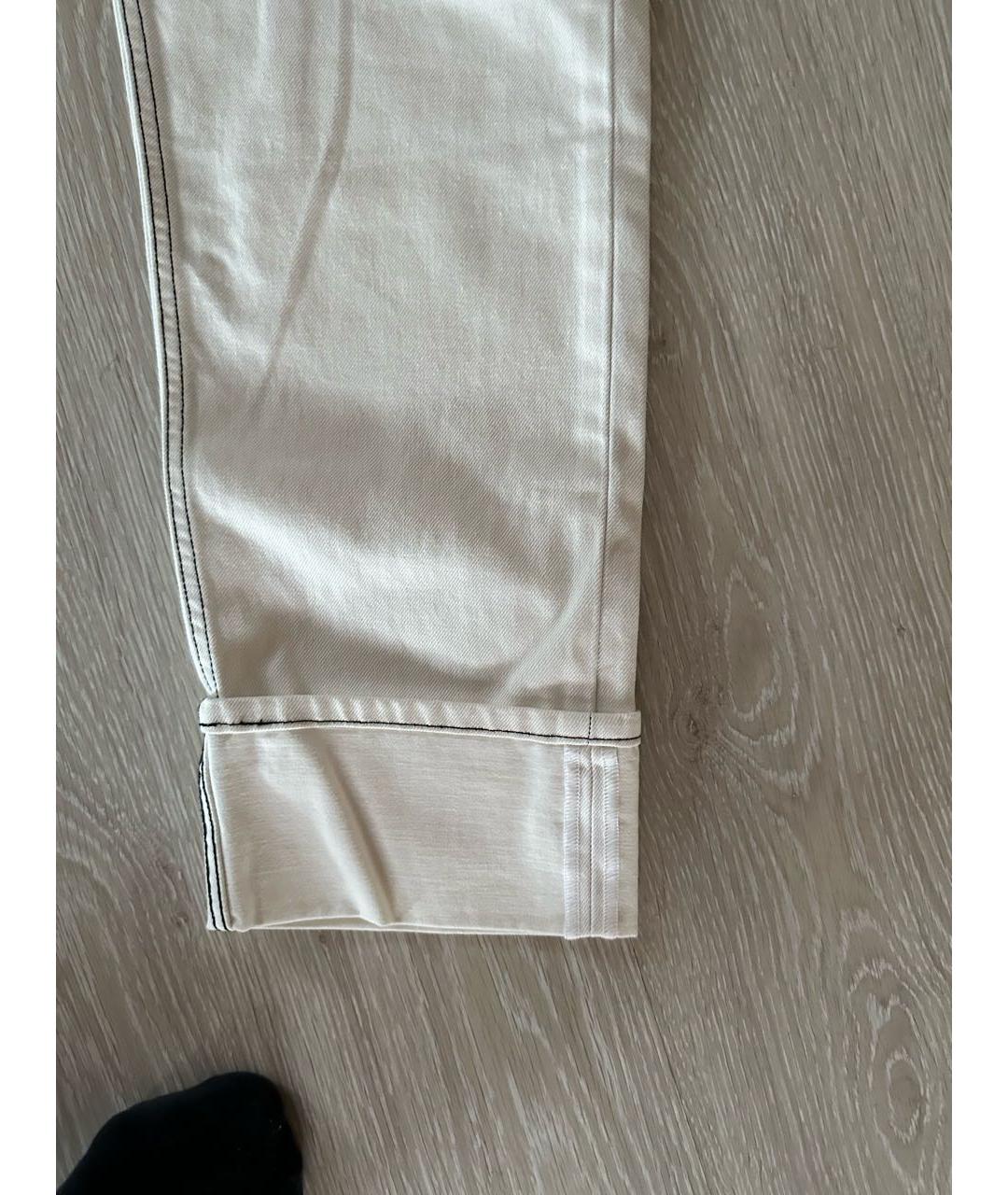 BURBERRY Белые хлопковые прямые джинсы, фото 3