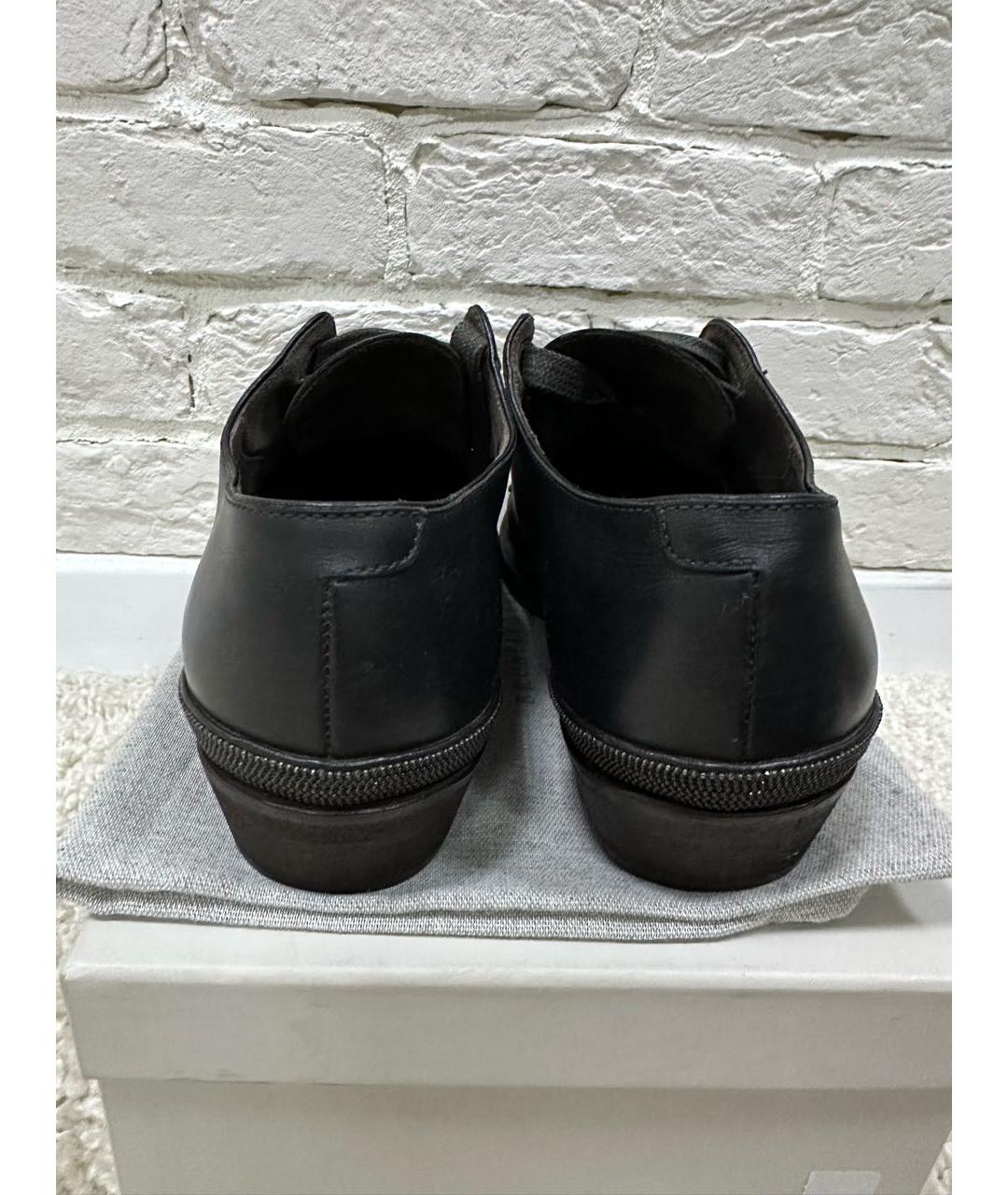 BRUNELLO CUCINELLI Черные кожаные ботинки, фото 4