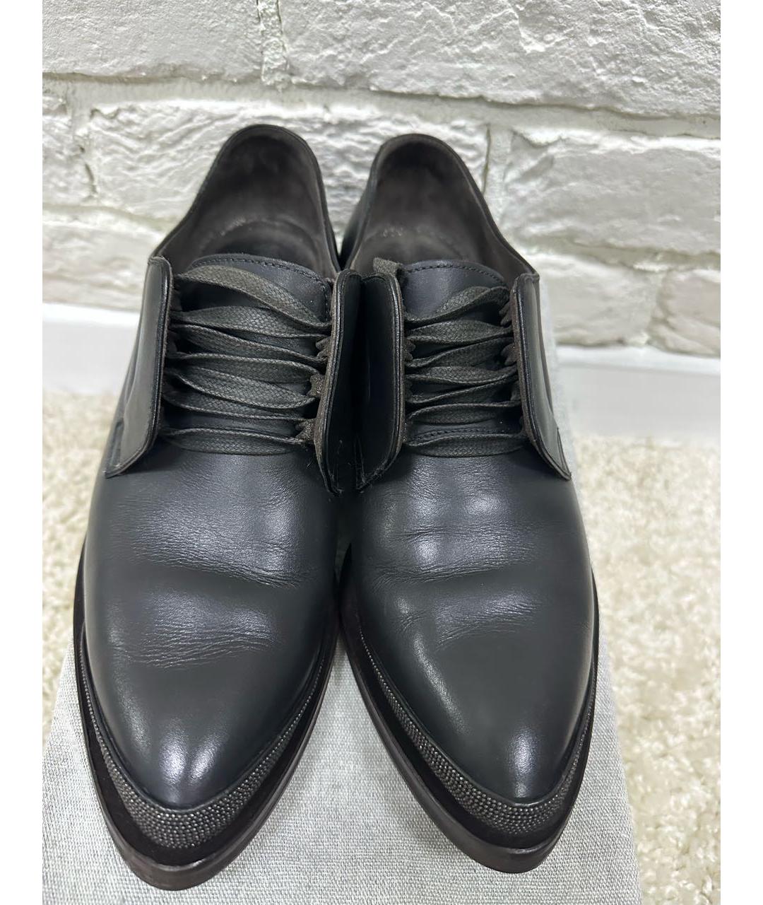 BRUNELLO CUCINELLI Черные кожаные ботинки, фото 3