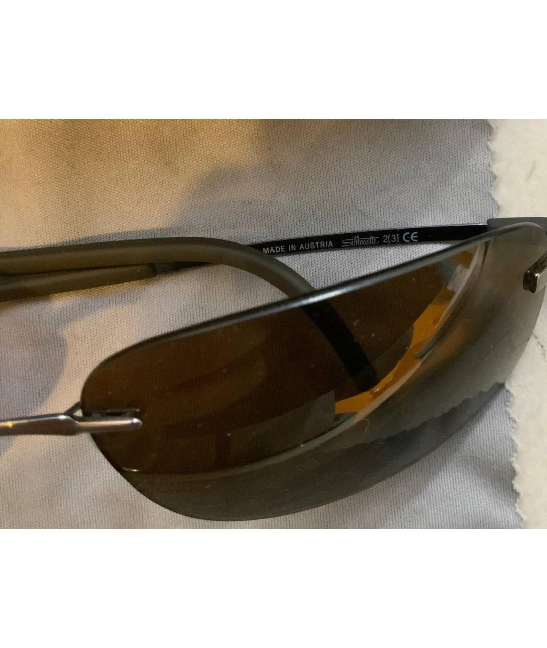 SILHOUETTE Черные металлические солнцезащитные очки, фото 3