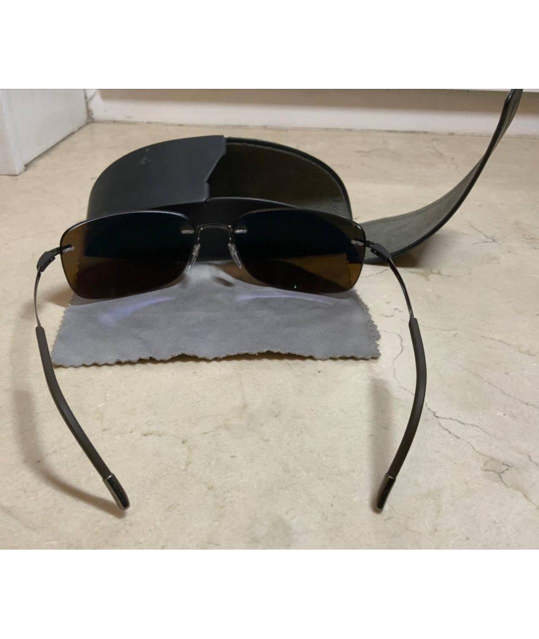 SILHOUETTE Черные металлические солнцезащитные очки, фото 2